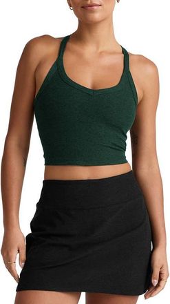 Beyond Yoga Space Dye On the Up Crop Tank in Dark Spruce Green Heather at Nordstrom, Size X-Small