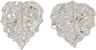 Jil Sander leaf-shaped pendant earrings - women - Brass - OS - Grey