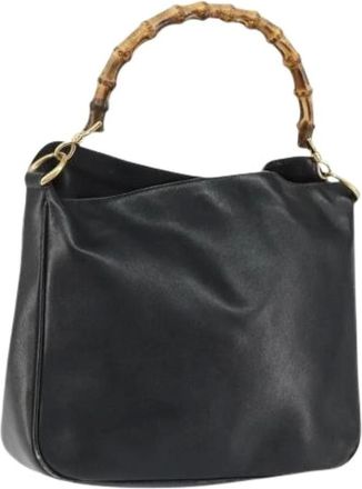 Gucci Pre-owned Handbags, female, Black, Size: ONE SIZE Pre-owned Vintage Leather Handbag