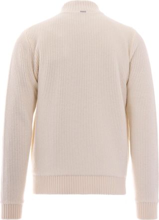 Herno Mens Full-Zip Sweater White Jumpers
