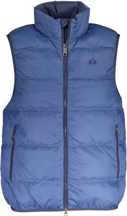 La Martina Blauwe Herenvest Geborduurde Rits - Heren - Bodywarmers - Blauw - XL - Jassen