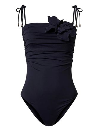 Twin-Set Badpak met bloemenpatch - Blauw