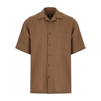 Fendi Short Sleeve Shirts - male - Fendi - Short Sleeve Shirts - Brown - L - Shirts