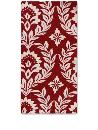 La DoubleJ leaf-print linen napkins (set of two) - unisex - Linen/Flax - One Size - Red