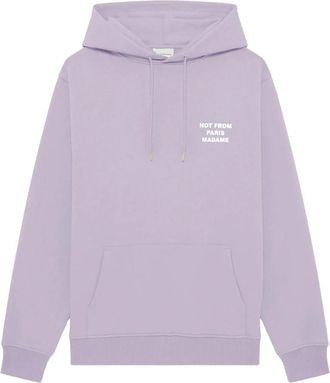 Dr&ocirc;le de Monsieur Slogan Sweatshirt - Heren - Hoodies - Paars - M - Katoen - Hoodies & sweatvesten