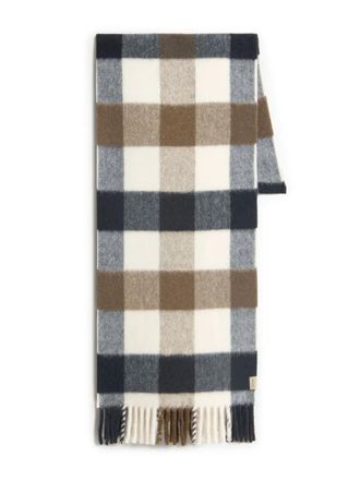 Woolrich checked-pattern wool scarf - men - Wool - One Size - Neutrals