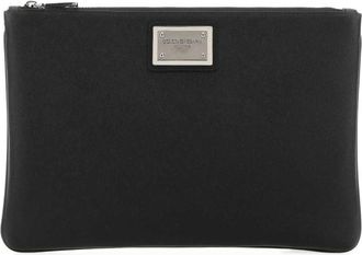 Dolce & Gabbana Dolce & Gabbana Black Leather And Nylon Pouch
