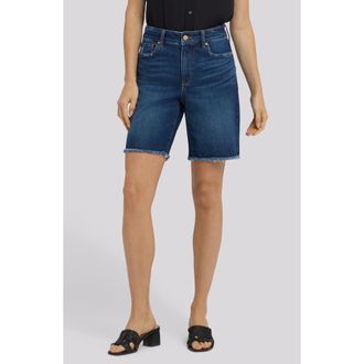 NYDJ Erin High Waist Raw Hem Denim Shorts in Sunset Villa at Nordstrom, Size 10