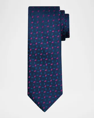 Charvet Men & apos;s Diamond Crisscross Jacquard Silk Tie
