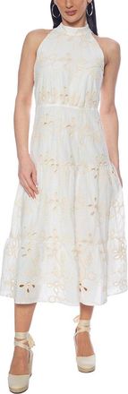 Tash + Sophie Embellished Halter Mock Neck Midi Dress