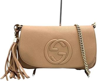 Gucci Pre-owned Cross Body Bags, female, Beige, Size: ONE SIZE Pre-owned Soho Shoulder Bag