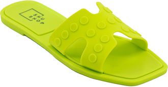 Shushop Donna Waterproof Slide Sandal in Lime at Nordstrom, Size 10