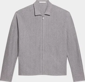 Helmut Lang Men & apos;s Raw-Cut Trim Full-Zip Shirt Jacket