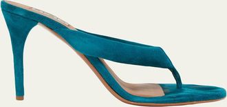 Alaia 90mm Padded Suede Thong Sandals