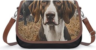 Generic German Shorthaired Pointer Dog Hunting Small Womens Crossbody Bags Shoulder Handbag with Adjustable Strap for Travel
