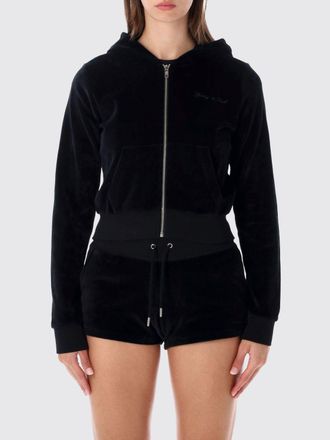 Sporty & Rich Zip-Up Hoodie with Rear Rhinestone Logo