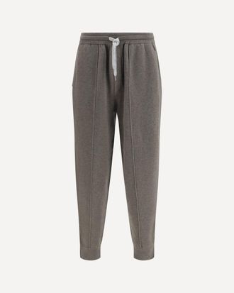 Brunello Cucinelli Double-knit cashmere Pants with Cr&ecirc;te and zips at the hem Male M