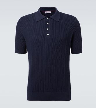 Brunello Cucinelli Ribbed-knit cotton polo shirt