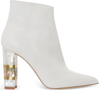 Freya Rose Jasmine leather ankle boots - women - Calf Leather/Kid Leather/Calf Leather - 41 - White