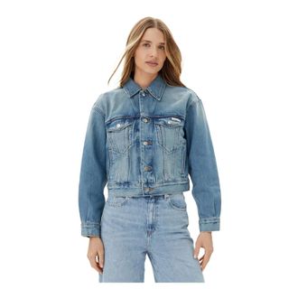 Calvin Klein Dames, Jassen, Blauw, Maat: S Katoen