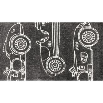 R16 Home Vintage Racing Indoor/Outdoor Doormat in Grey/White at Nordstrom Rack