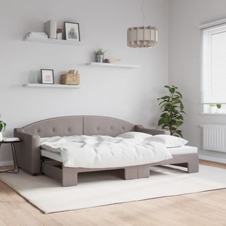 vidaXL Sof&aacute; Cama Nido Tela Gris Taupe 80x200 Cm Vidaxl