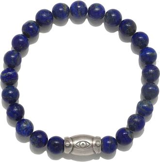 Satya Jewelry Mens Eye Lapis Gemstone Bracelet