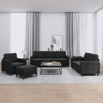 vidaXL Vidaxl - Juego De Sof&aacute;s 4 Piezas Terciopelo Negro