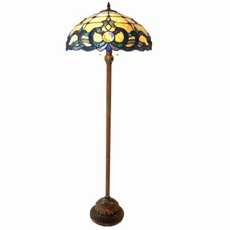 Chloe Lighting DOUTZEN Tiffany-style 2 Light Victorian Floor Lamp 18 Shade