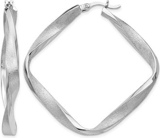 Diamond2Deal Sterling Silver Fancy Twisted Hoop Earrings