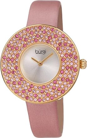 Bürgi Quartz Silver Dial Pink Satin Ladies Watch BUR270PK