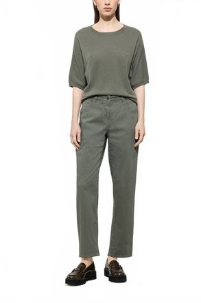 Luisa Cerano High-Stretch Tapered Denim Jeans In Army Green