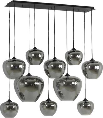 Light & Living L&aacute;mpara Colgante - Mayson - Negro - Vidrio - - Light&living