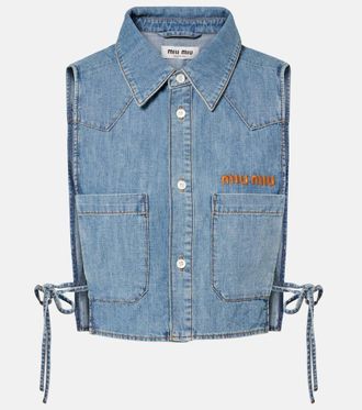 Miu Miu Chambray crop top