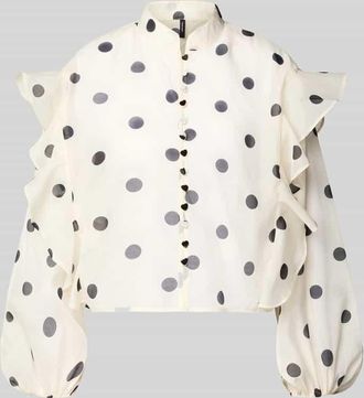 Vero Moda Boxy Fit Chiffon-Bluse mit Polka-Dots-Muster Modell DOROTHY in Offwhite, Gr&ouml;&szlig;e XL