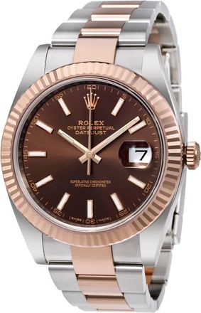 Rolex Datejust 41 Chocolate Dial Steel and 18K Everose Gold Mens Watch 126331CHSO