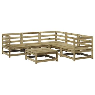 vidaXL Juego De Sof&aacute;s De Jard&iacute;n 6 Piezas Madera De Pino Impregnada Vidaxl