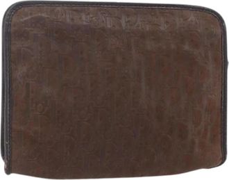 Dior Pre-owned Trotter Canvas Clutch - Dames - Vintage Clutch - Bruin - ONE Size - Vintage