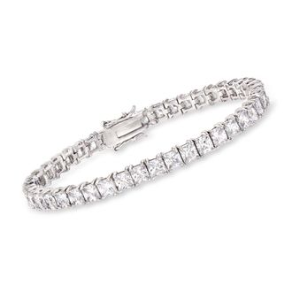 Ross-Simons Princess-Cut CZ Tennis Bracelet in Sterling Silver
