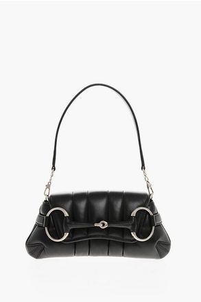 Gucci Quilted Leather G-HORSEBIT Bag with Removable Shoulder Strap size Unic