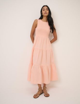 Nobody's Child Coral Pink Sleeveless Charlie Midi Dress