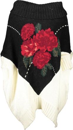 Blugirl Handgeborduurde hoge hals trui wit - Dames - Ponchos - Veelkleurig - M - Jassen