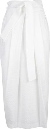 Fabiana Filippi Pleated Midi Skirt - Dames - Midirokken - Wit - S - Katoen - Rokken