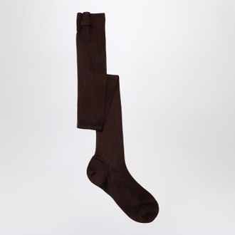 Miu Miu Calze color cacao in misto seta