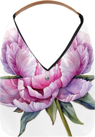 Generic Watercolor peony flower (1) Reusable Lightweight Grocery Bags - Foldable Into Compact Pouch, Washable & Sturdy, Multipurpose for Shopping and Travel