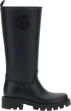 Moncler Black Logo High Rain Boots