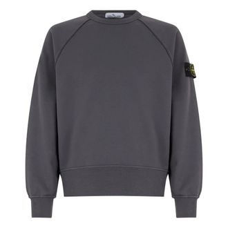 Stone Island Sweatshirts, male, Gray, Size: 3XL Crewneck Sweatshirt with Logo Patch