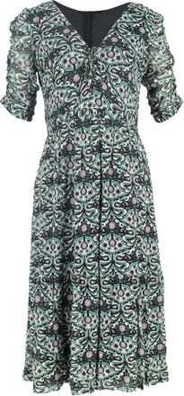 BA&SH Ba&Sh bedrukte midi-jurk met geplooide mouwen in veelkleurige viscose