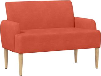vidaXL Sof&aacute; Amoroso Con Botones Acolchados Rojo Naranja Tela De Pana Vidaxl