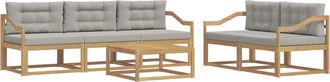 vidaXL Conjunto De Sof&aacute;s De Exterior 6 Uds. Blanco Y Gris Claro Vidaxl